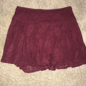 Hollister Maroon Lace Skirt